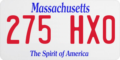 MA license plate 275HX0