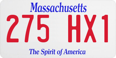 MA license plate 275HX1