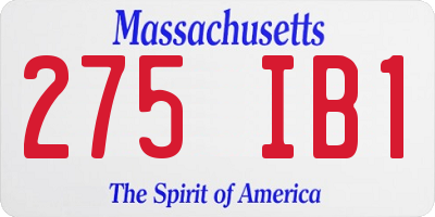 MA license plate 275IB1