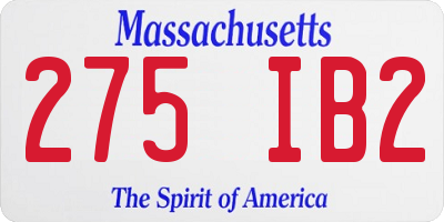 MA license plate 275IB2