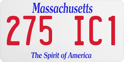 MA license plate 275IC1
