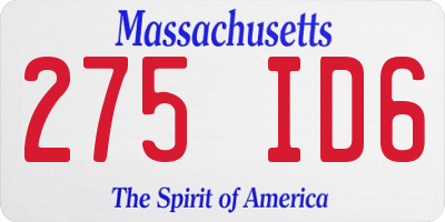 MA license plate 275ID6