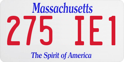 MA license plate 275IE1