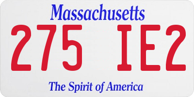 MA license plate 275IE2