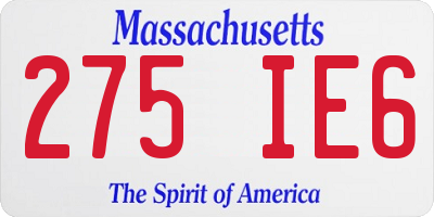 MA license plate 275IE6