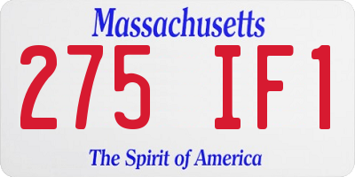 MA license plate 275IF1