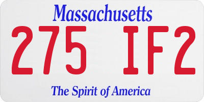 MA license plate 275IF2