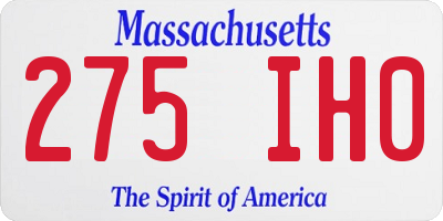 MA license plate 275IH0