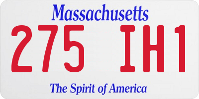 MA license plate 275IH1