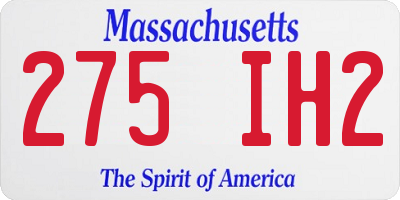 MA license plate 275IH2