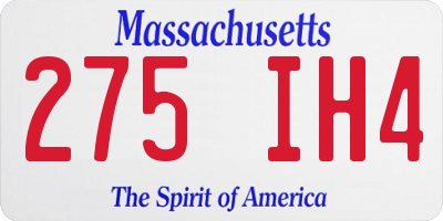MA license plate 275IH4