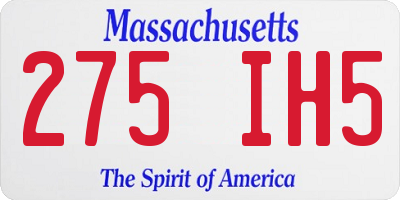 MA license plate 275IH5
