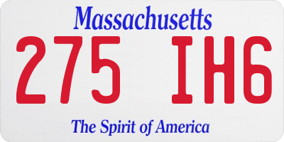MA license plate 275IH6