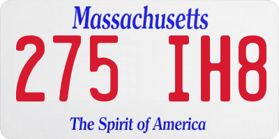 MA license plate 275IH8