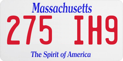 MA license plate 275IH9