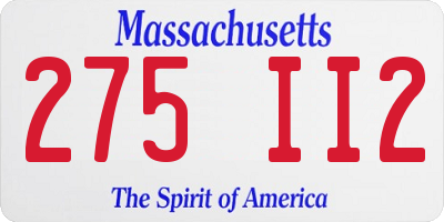 MA license plate 275II2