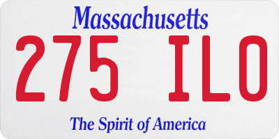 MA license plate 275IL0