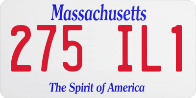 MA license plate 275IL1