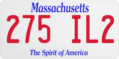 MA license plate 275IL2