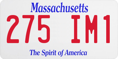 MA license plate 275IM1