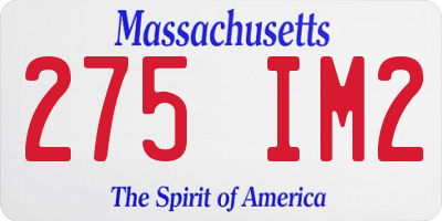 MA license plate 275IM2