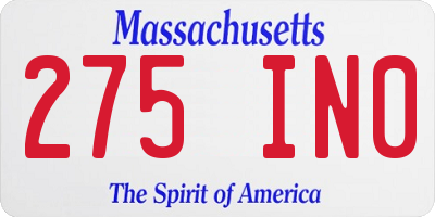 MA license plate 275IN0