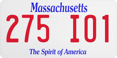 MA license plate 275IO1