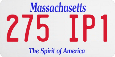 MA license plate 275IP1