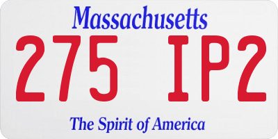MA license plate 275IP2