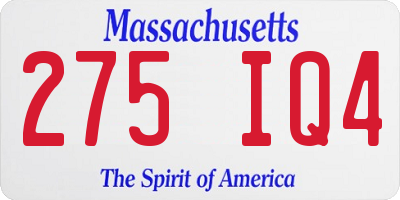 MA license plate 275IQ4
