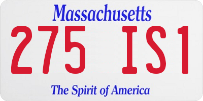 MA license plate 275IS1