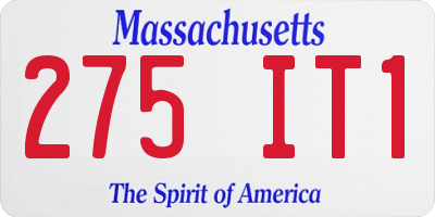 MA license plate 275IT1