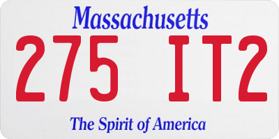 MA license plate 275IT2