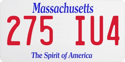 MA license plate 275IU4