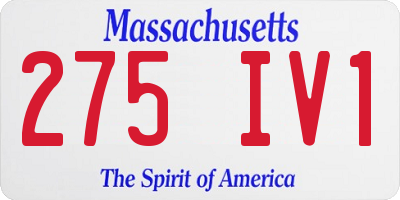 MA license plate 275IV1