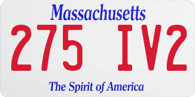 MA license plate 275IV2