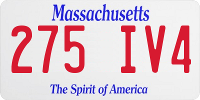 MA license plate 275IV4