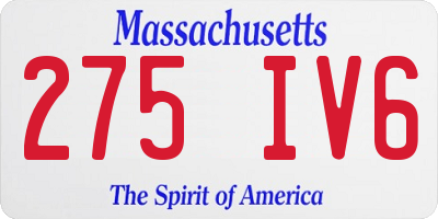 MA license plate 275IV6