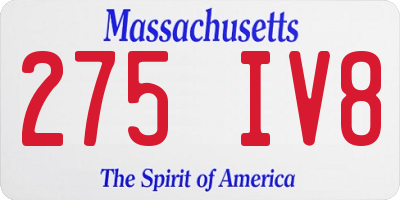 MA license plate 275IV8