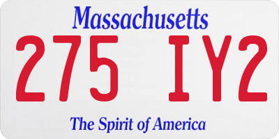 MA license plate 275IY2