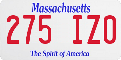 MA license plate 275IZ0