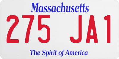 MA license plate 275JA1