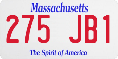 MA license plate 275JB1