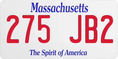 MA license plate 275JB2