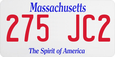 MA license plate 275JC2
