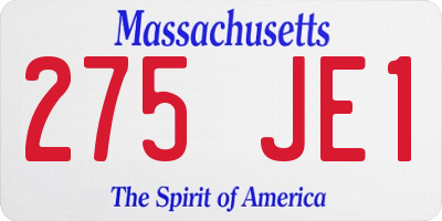 MA license plate 275JE1