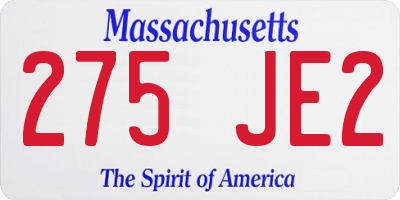 MA license plate 275JE2