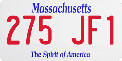 MA license plate 275JF1
