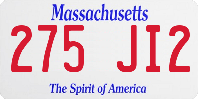 MA license plate 275JI2