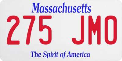 MA license plate 275JM0
